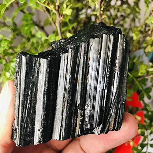LSB Piedra Colorida, 1pc Negro Natural del Cristal de turmalina de Piedras Preciosas Specim Mineral Original (tamaño : 300 330g)