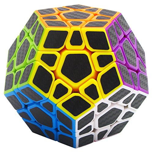 LSMY Speed Cube Megaminx 3x3, Puzzle Mágico Cubo Carbon Fiber Sticker Toy