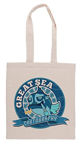 Luxogo Great Sea Cartography Bolsa De Compras Groceries Beige Shopping Bag