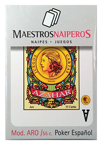 Maestros Naiperos- baraja Poker, española, 55, Cartas, encefalonada, Calidad Gran Casino, Color Azul y Rojo (130003025)