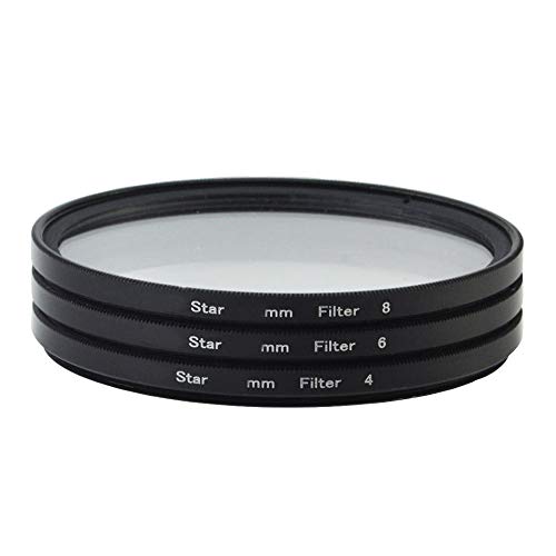 Market&YCY Set de filtros para Lente de 3 Piezas/Juego Filtro de Efectos Estrella Ultrafino 4 + 6 + 8 Puntos Filtro Estrella Ajustable Filtro Estrella Starburst Cruzado - 67 mm