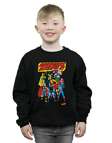Marvel Comics Niños Avengers Assemble Camisa De Entrenamiento Negro 9-11 Years