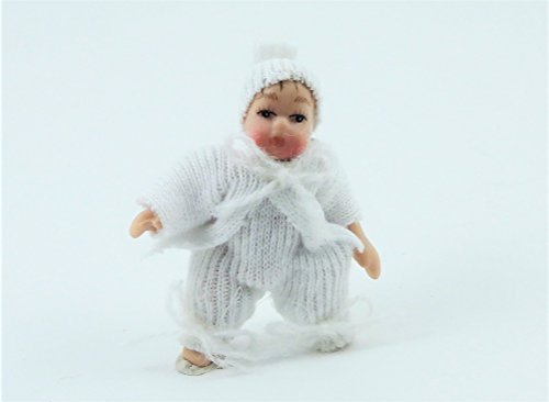 Melody Jane Casa de Muñecas Bebé en Blanco Suit & Sombrero Miniatura 1:12 Porcelana Personas