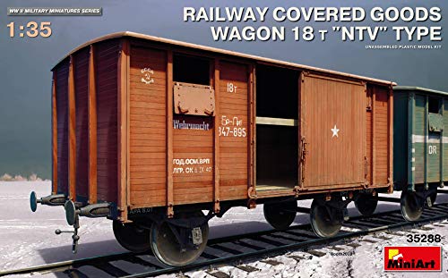 MiniArt 35288 - Maqueta de Coche Railway Covered Goods Wagon 18 t NTV Ty