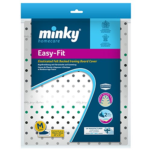 Minky Easyfit Ironing Board Cover 110x35cm Elasticated Easy Tie Pretty Design