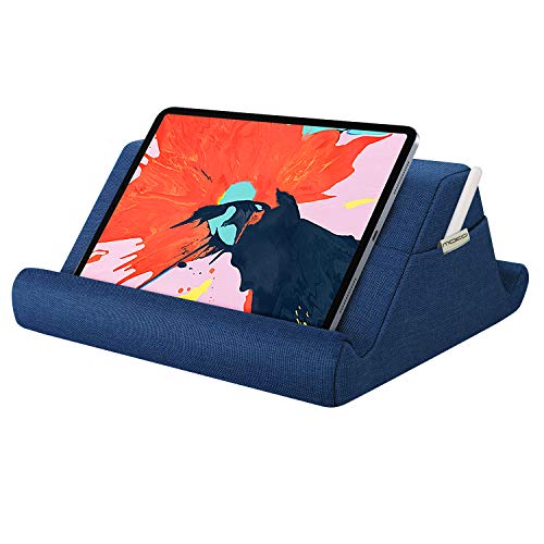 MoKo Soporte Almohada para Tableta, Cabe iPad Multi-ángulo Suave y Portátil de Lectura Holder Compatible con iPad 8ª 10.2, iPad Air 4ª 10.9/10.2", iPad Air 3 2, iPad Pro 11/10.5/9.7 - Azul Oscuro