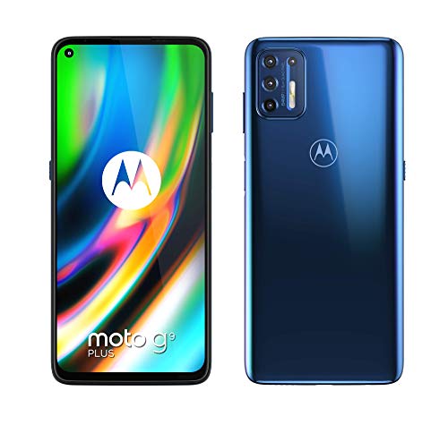 Motorola Moto G9 Plus - 6.81" Max Vision FHD+, Qualcomm Snapdragon 730G, 64MP quad camera system, 5000 mAH batería Dual SIM, 4/128GB, Android 10 - Color Azul