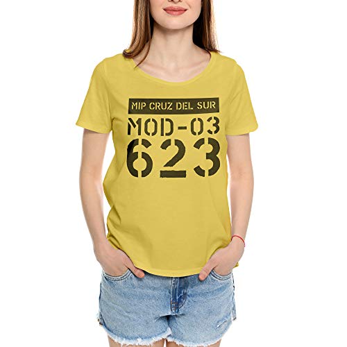Mush Dressyourstyle - Camiseta de mujer de manga corta Vis a Vis – Mip Cruz del Sur – Locked Up – Serie TV – 100% algodón orgánico, amarillo pastel Giallo Pastello XS