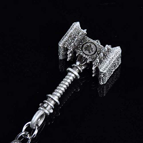 N / A Warhammer Model Doomhammer Keychain Pack Key Chain Creative Personalized Metal Pendant Key Ring Hand Bag Charm Pendant