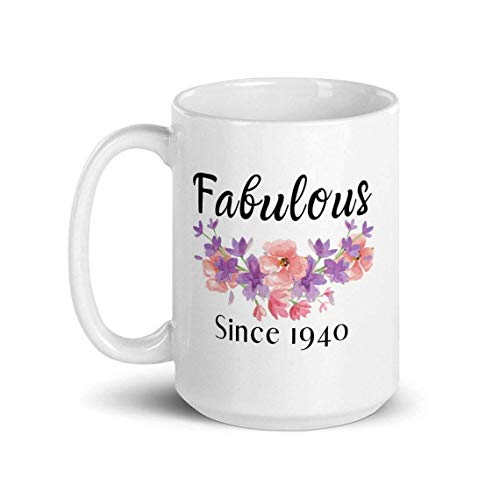 N\A Fabulous Since 1940 - Taza para 80 cumpleaños, Ideas para Regalo para 80 años, Mujer de 80 años, 11 oz