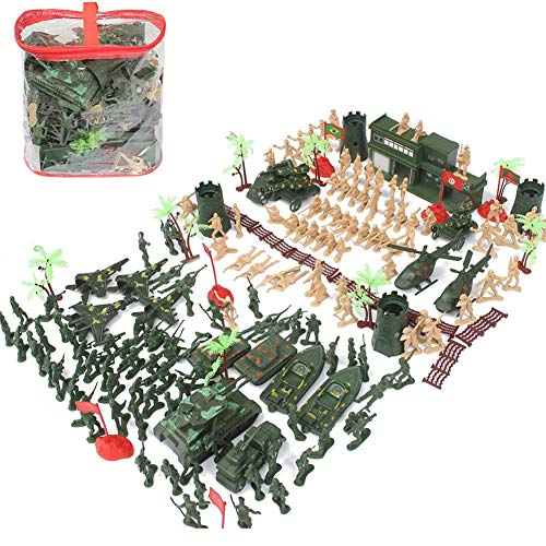 Navigatee Toy Soldiers Sets 188pcs - Militar Toy Soldiers Kit, Tanque, Avión, Helicóptero, Figuras de acción de simulación del campo de batalla, Juguetes para niños, 188pcs