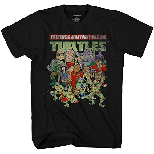 Nickelodeon Teenage Mutant Ninja Turtle Whole Crew Here T-Shirt(Black,Small)