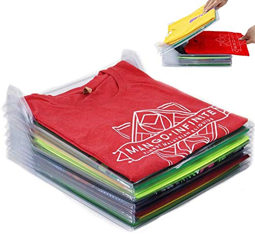 Nifogo Organizador de Armario,Camiseta Carpeta Sistema Antiarruga,Adecuado para una Amplia Gama de Ropa, tamaño Normal Blanco (60PCS)
