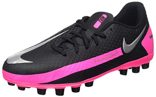 Nike Jr. Phantom GT Academy AG, Football Shoe Unisex-Child, Black/Metallic Silver-Pink Blast, 37.5 EU