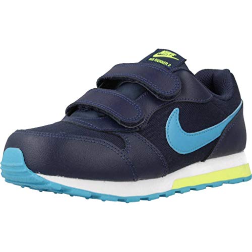 Nike MD Runner 2 (PSV), Zapatillas para Correr Unisex niños, Azul Midnight Navy Laser Blue Lemon 415, 35 EU