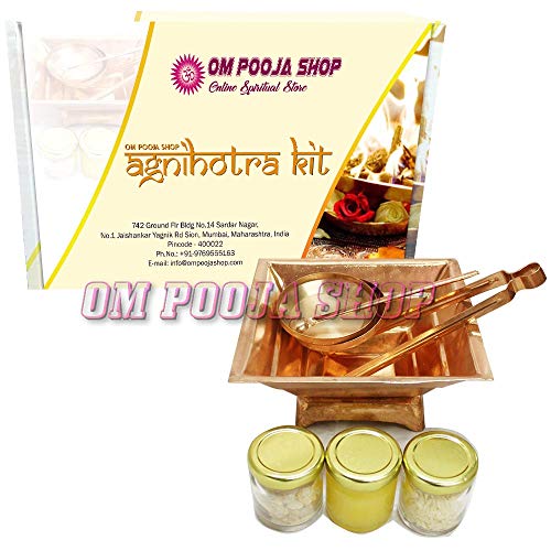 Om Pooja Shop Puja Agnihotra Kit Obtener Beneficios de Agnihotra Havan