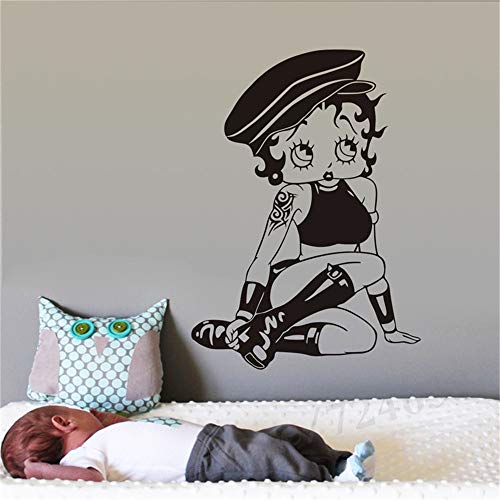 ONETOTOP Betty Boop Niñas Adolescentes Niños Dormitorio Sala de Estar Vinilo Arte de la Pared Sticker Decal Home Decor41 * 57 cm