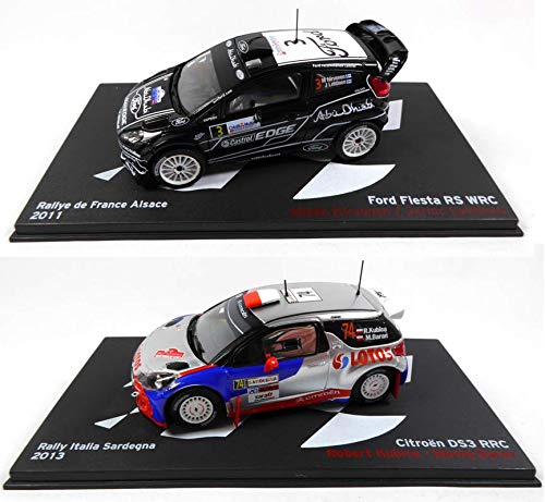 OPO 10 - Lotes de 2 Autos de Rally 1/43: Ford Fiesta + Citroen DS3 RRC Hirvonen Kubica (MAR: 54 + 52)