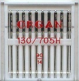 Organ - Aguja para Máquina de Coser Doméstica, Paquete de 10 Tamaño 90/14 Que Sirven para Brother, Singer, Janome, Etc.