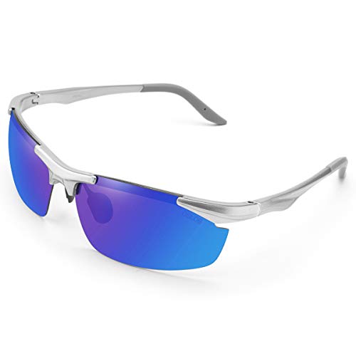 OSLOB Gafas De Sol Deportivas Polarizadas para Mujer, Hombre, Ciclismo, Conducción, Conducción, Protección UV, Gafas ST001 |Gris|