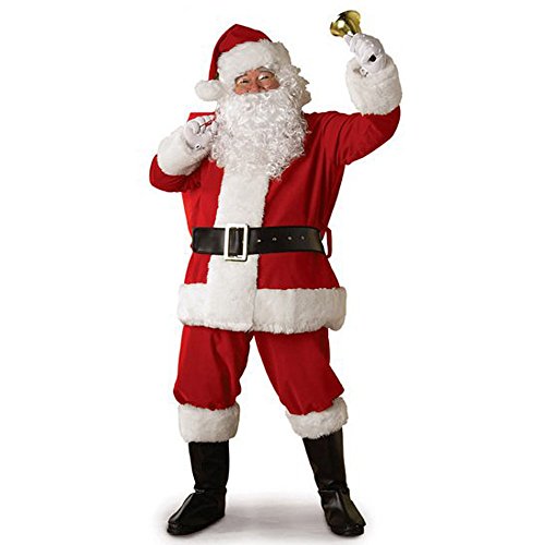 OverDose Traje de Traje de Navidad Santa Claus Unisex para Hombres Mujeres cinturón + Sombrero + topas + Pantalones