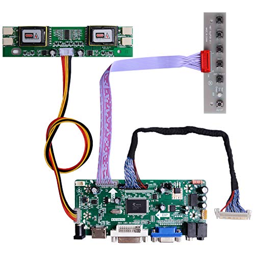 owootecc NT68676 HDMI VGA DVI Arcade Entrada de Audio Controlador LCD Placa de Controlador para HSD190MEN4 M170EN06 M170EG01 Panel LCD de 17"19" 1280x1024 4CCFL 30Pin, Apto para Monitor Arcade1Up