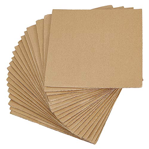 PandaHall Burlywood - Juego de 30 almohadillas de cartón corrugado para reforzar las hojas protectoras, tamaño aproximado 200 x 200 mm, cuadrado para embalaje, correo, artes y manualidades