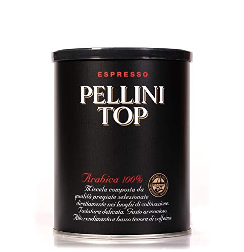 Pellini Caffè - Café molido para máquina - Espresso Pellini Top Arabica 100% - 1 Lata de 250 gr