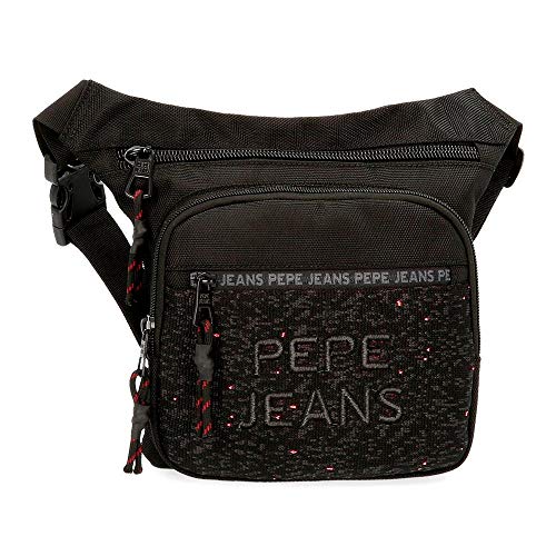 Pepe Jeans Hike Riñonera Negro 31,5x24x1,5 cms Poliéster