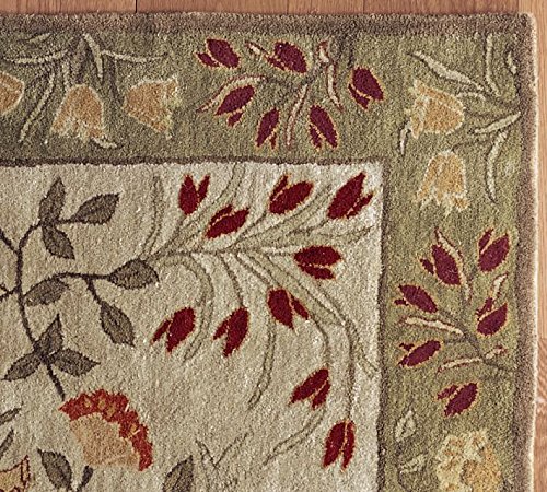 Persa Floral alfombra de lana hecho a mano tradicional persa Oriental alfombra y alfombra, 100% lana, beige, 9x12 (274x366)cm