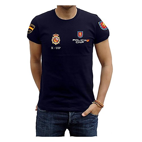 Piel Cabrera Camiseta Policía UIP (Talla XL, Negro)