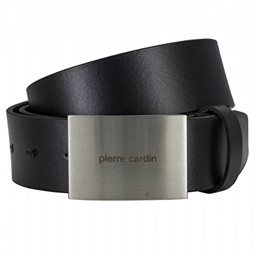 Pierre Cardin - Cinturón de piel para hombre o hombre, con cierre de acoplamiento, color negro Negro 105 cm