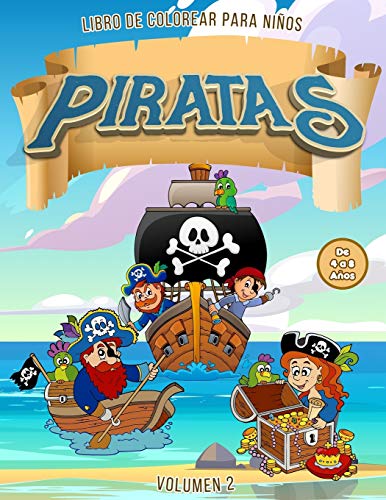 Piratas Libro de Colorear para Niños de 4 a 8 Años | Vol. 2