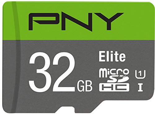 PNY Elite Memoria Flash 32 GB MicroSDHC Clase 10 - Tarjeta de Memoria (32 GB, MicroSDHC, Clase 10, Class 1 (U1), Verde, Gris)
