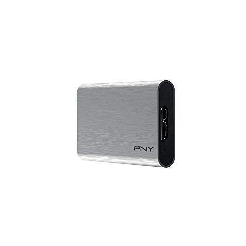 PNY SSD Portátil Elite Silver USB 3.1 (480GB), Gris Brush