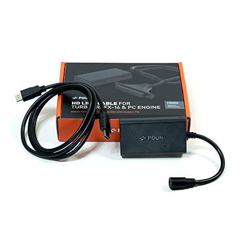 POUND Cable HD Link para TurboGrafx y PC Engine – Cable HDMI Compatible con Todos los Televisores Modernos, Señal RGB Nativa, Relación de Aspecto Original 4:3