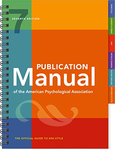 Publication Manual of the American Psychological Association: 7th Edition, 2020 Copyright