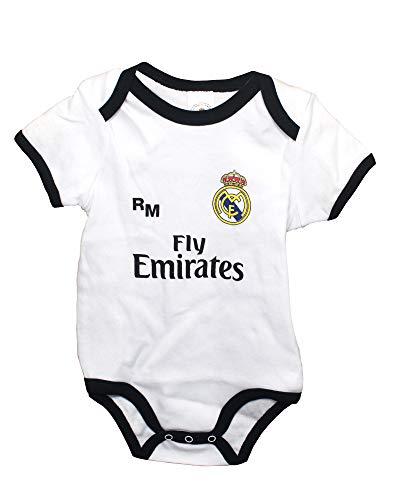 Real Madrid FC Body Niños - Producto Oficial Primera equipación 2018/2019 (9 Meses)