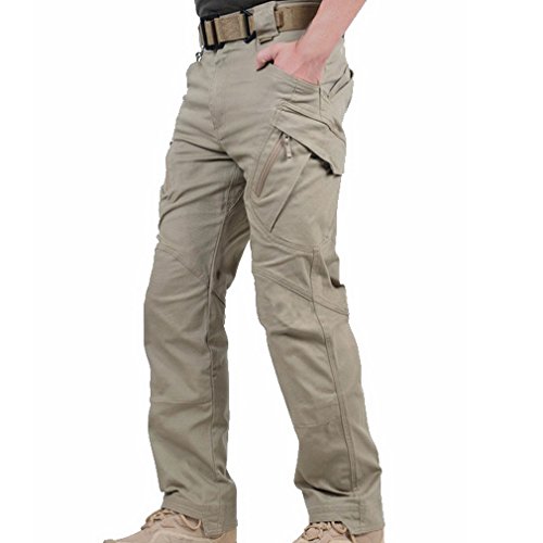 Reebow Gear - Pantalones estilo militar sin cinturón, para hombre, todo el año, hombre, color caqui, tamaño xx-large