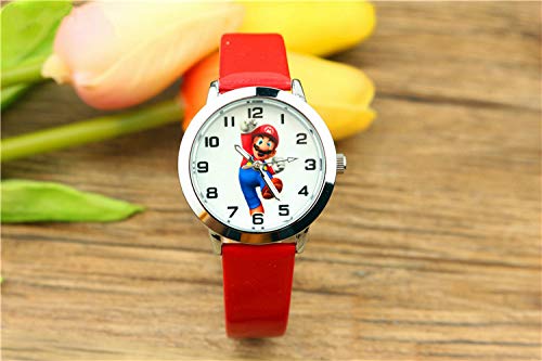 Reloj educativo Nuevo 1 Uds.Reloj de dibujos animados de Super Mario para niños, niños, niñas, estudiantes, relojes de cuarzo, relojes de pulsera, dibujos animados de Anime, cumpleaños, Gif