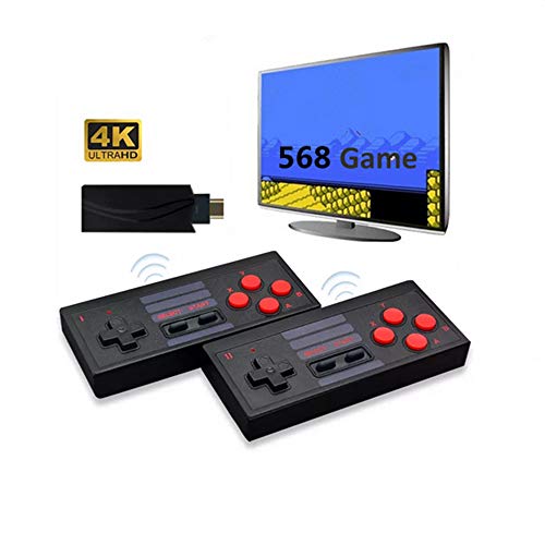Rendaysa Consola de Videojuegos incorporada 628 Classic Game 4K HDMI Mini Consola de Juegos Retro Controlador inalámbrico USB Salida HDMI Dual Player