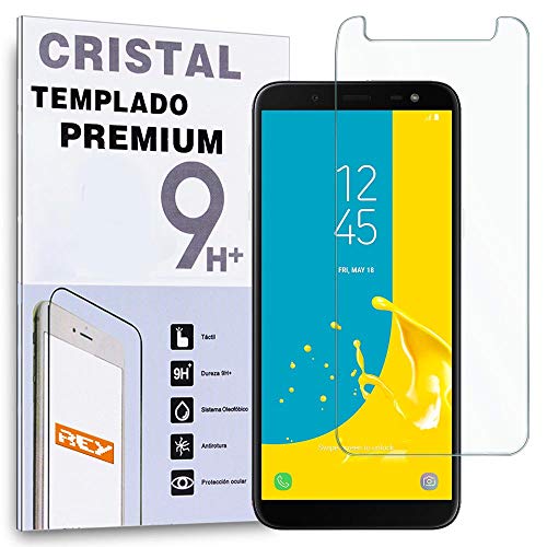 REY Protector de Pantalla para Samsung Galaxy J6 2018, Cristal Vidrio Templado Premium