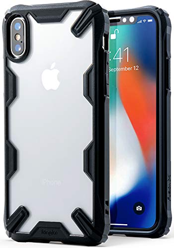 Ringke Funda iPhone X, [Fusion-X] Ergonómico Protector TPU Back Claro PC Case [Protección contra Caídas de Grado Militar] Absorción de Golpes Cover para Apple iPhone X, iPhone 10 - Negro
