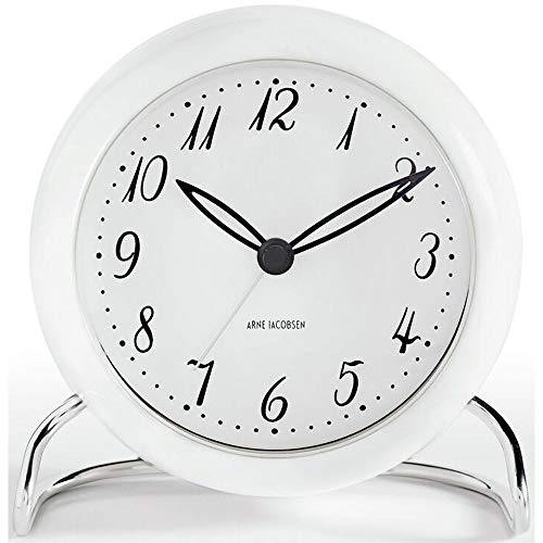 Rosendahl 43670 Arne Jacobsen - Reloj de Mesa con Alarma (diámetro de 11 cm), Color Blanco
