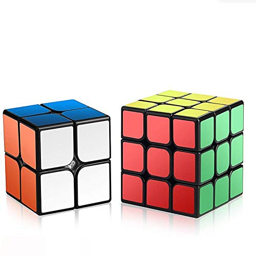 ROXENDA Cubos de Velocidad, Speed Cube Set Qiyi de 2x2 3x3 Cube, Fácil de Tornear y Liso Jugar, Cubo de Velocidad para Principiantes y Pro