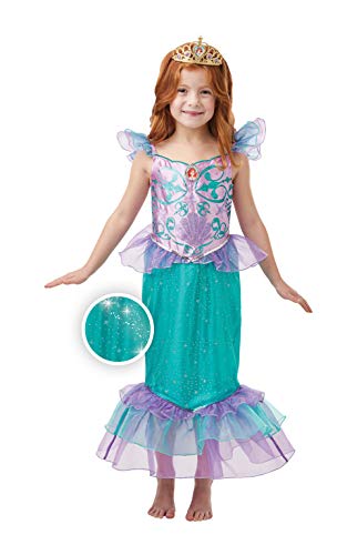 Rubies Disfraz oficial de la princesa Ariel con purpurina y brillo para niñas