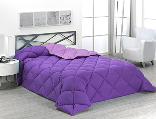 Sabanalia - Edredón nórdico de 400 g reversible (bicolor), para cama de 135/150 cm, color lila y morado