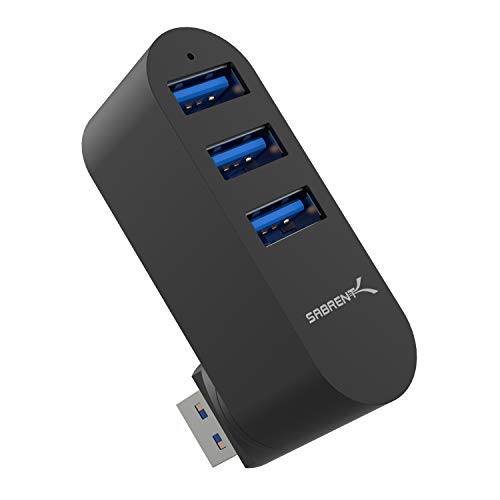 Sabrent Premium 3 Puertos de Aluminio Mini USB 3.0 Hub [90 ° / 180 ° Grado Giratorio] (HB-R3MB)