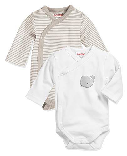 Schnizler Wickel-Body WAL 2er Pack Conjunto de ropa interior para bebés y niños pequeños, Natural 2, 3 mes Unisex bebé
