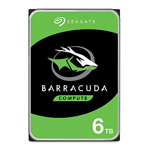 Seagate BarraCuda, Unità Disco Interna da 6 TB, Unità SATA da 6 Gbit/s, 3,5", 7.200 giri/min, Cache da 256 MB per PC Desktop, Pacchetto di Facile Apertura (ST6000DMZ03)